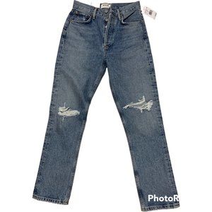 NWT / Agolde Riley High-Rise Straight-Leg Crop Jeans (Size 24)